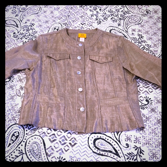 Shiny Gold Jacket by Ruby Rd. size 14 EUC - Picture 1 of 2
